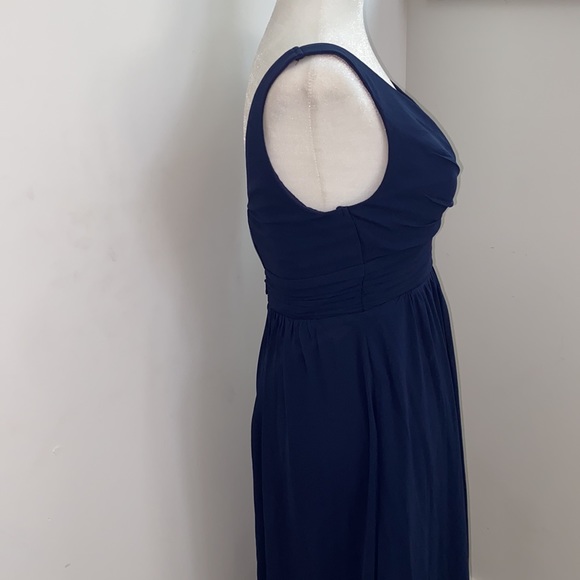 NWT Lulus Wired V Neck Long Chiffon Gown in Navy - Picture 9 of 11